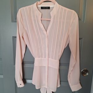 Ivanka Trump Soft Blush Pintuck Tunic Blouse